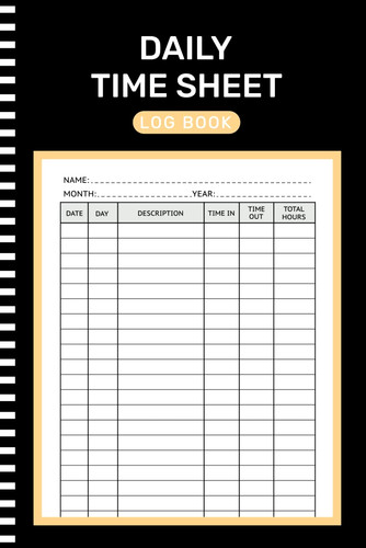 Daily time sheet log - book, work
