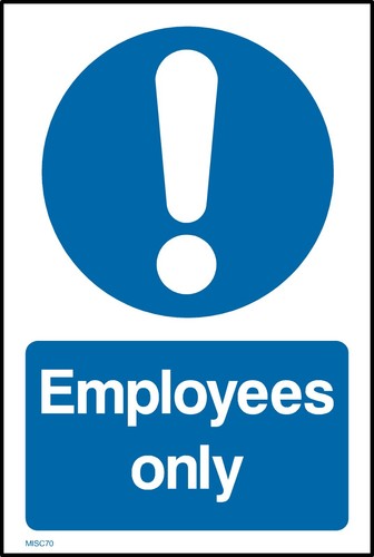 Employees only sign sticker - only,