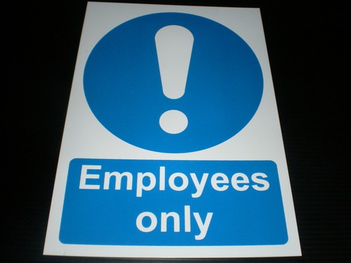 Employees only plastic sign - plastic, or