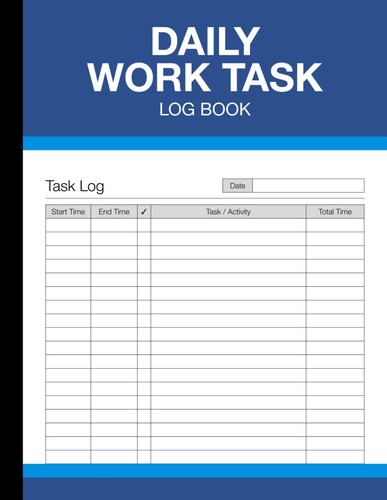 Daily work task log book - book:, time