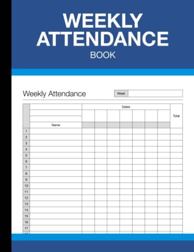 Weekly attendance book day - weekly,