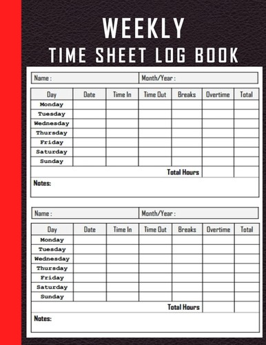 Weekly time sheet log - log, book