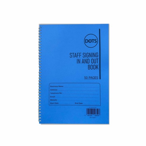 Staff signing and out book - staff,